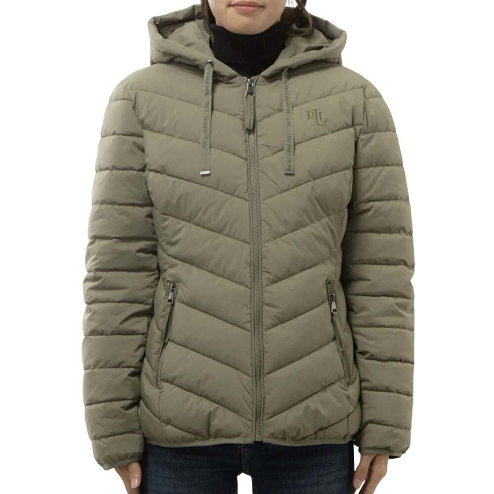 Lauren Ralph Lauren Women’s Green Hooded Full Zip Puffer Jacket Short XS EUC